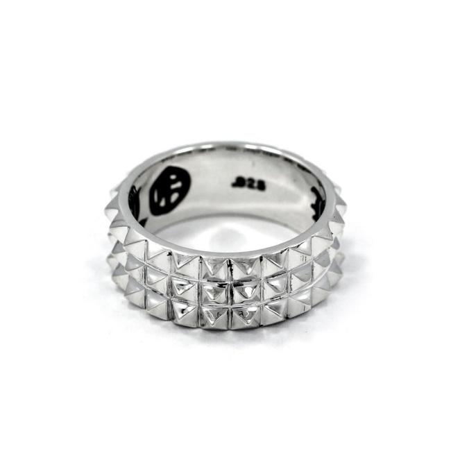 Spikes stainless steel ring with diamond hotsell