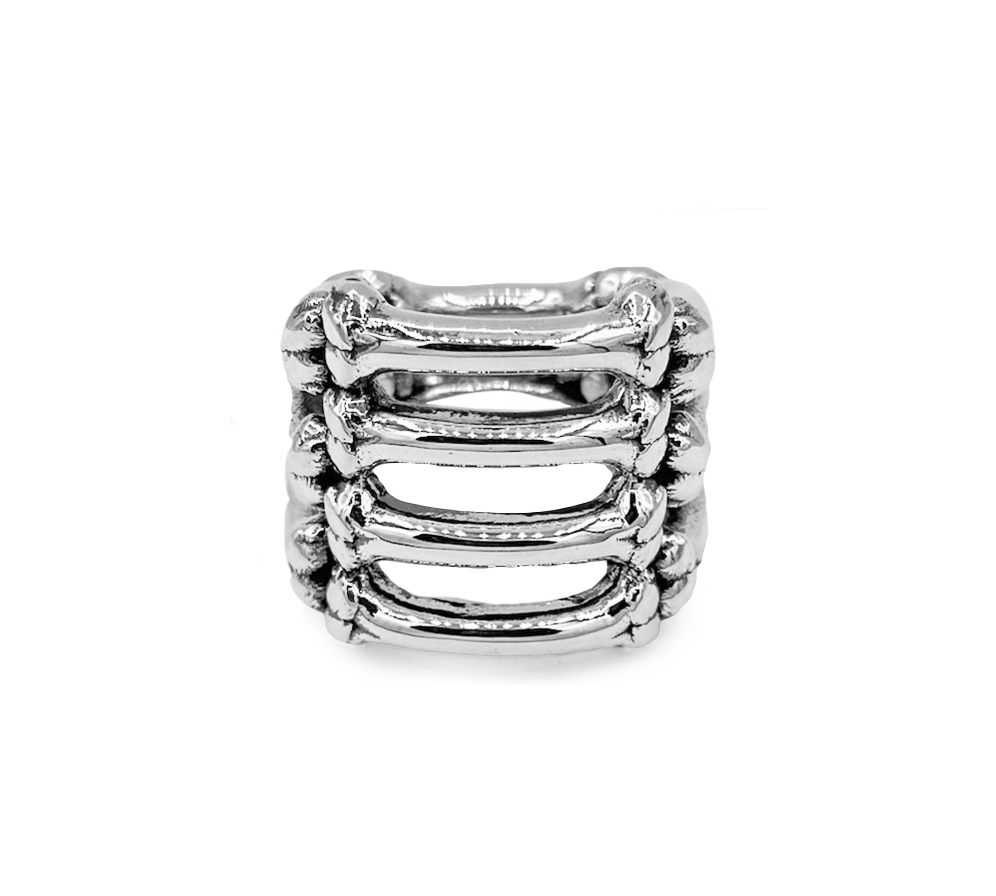unisex silver ring, bone ring, spooky ring