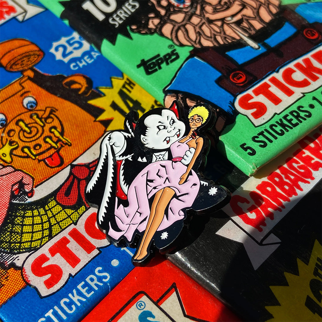 nasty nick garbage pail kids, nasty nick enamel pin, vampire enamel pin