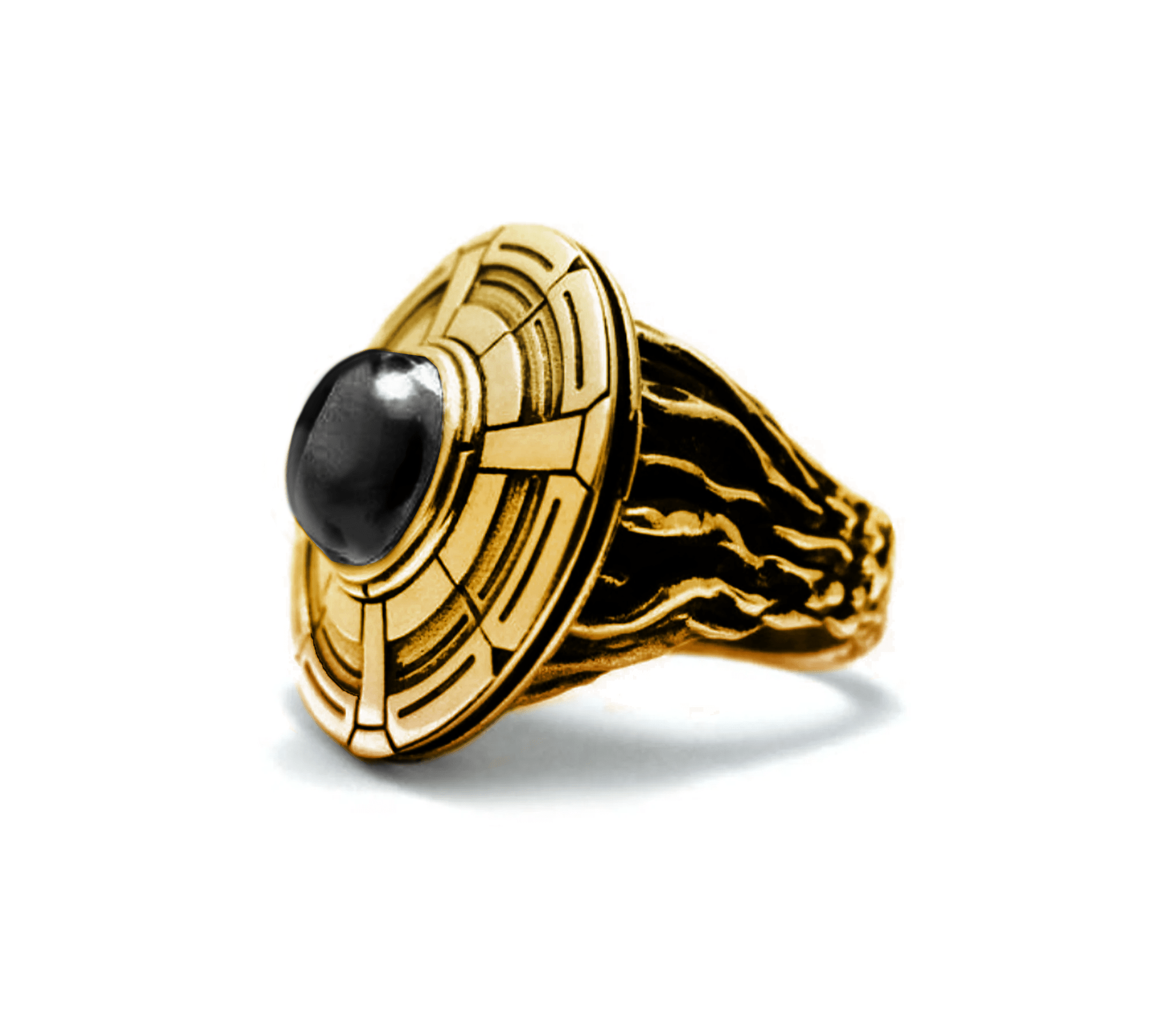 UFO Ring pm rings Precious Metals Vermeil - 24k Gold Plated 9 Black