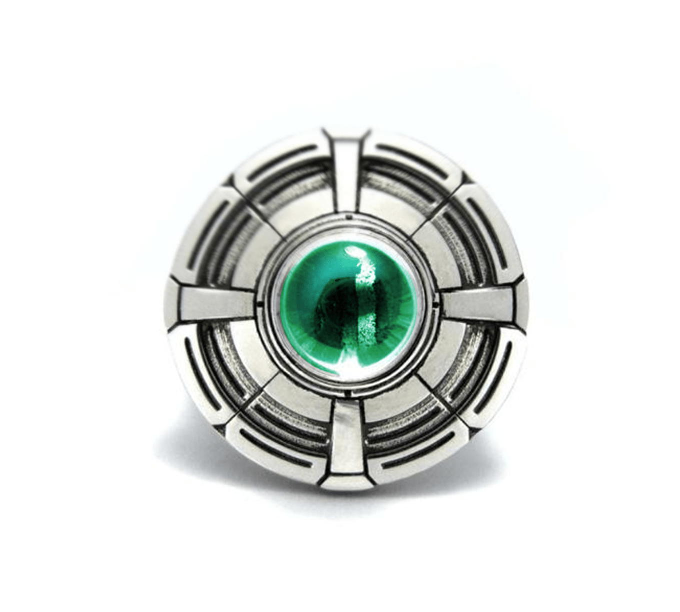 UFO Ring pm rings Precious Metals Sterling Silver .925 9 Green