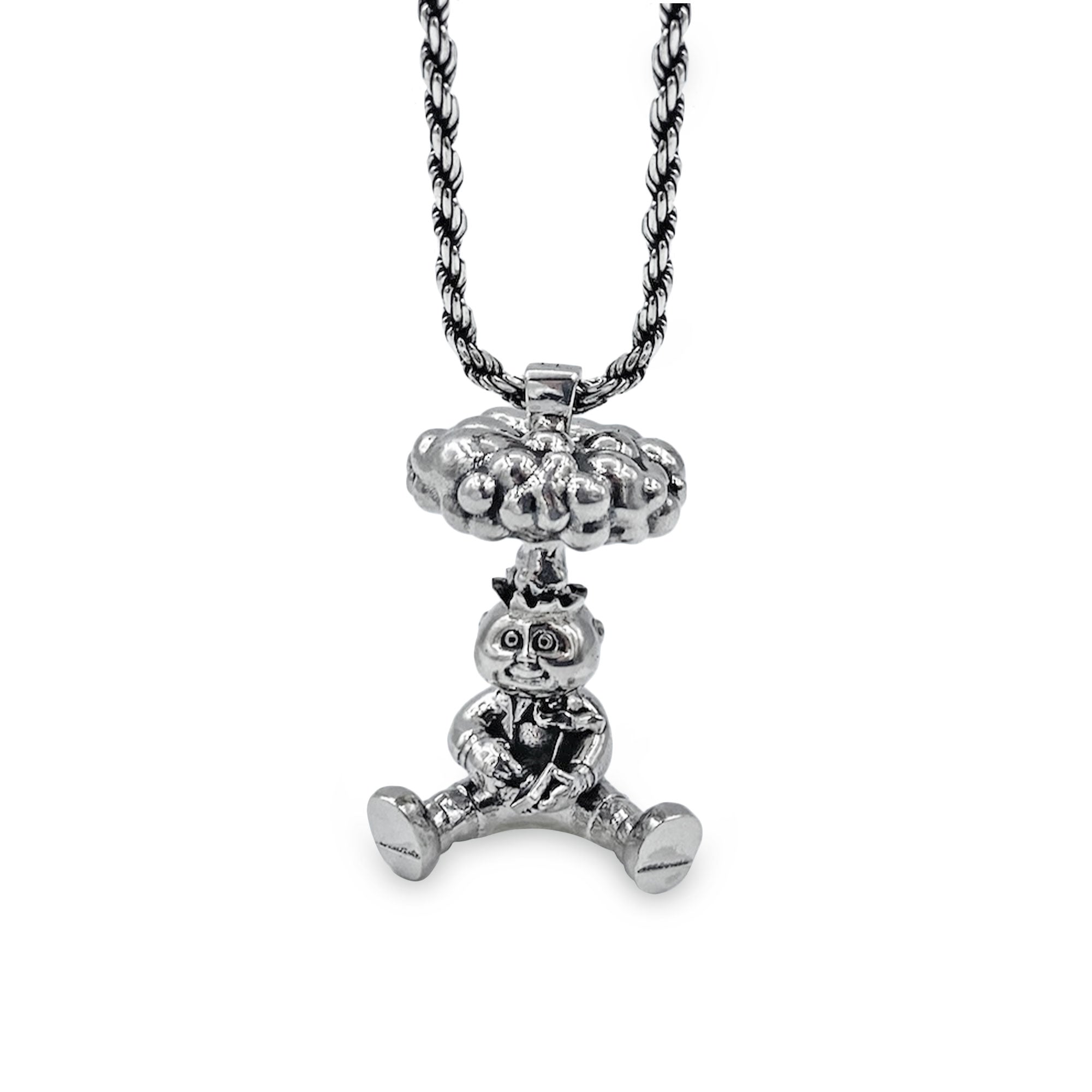 Adam Bomb pendant garbage pail kids, silver GPK necklace