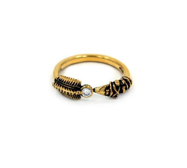 front of the Arrow Ring in gold from the han cholo precious metal collection