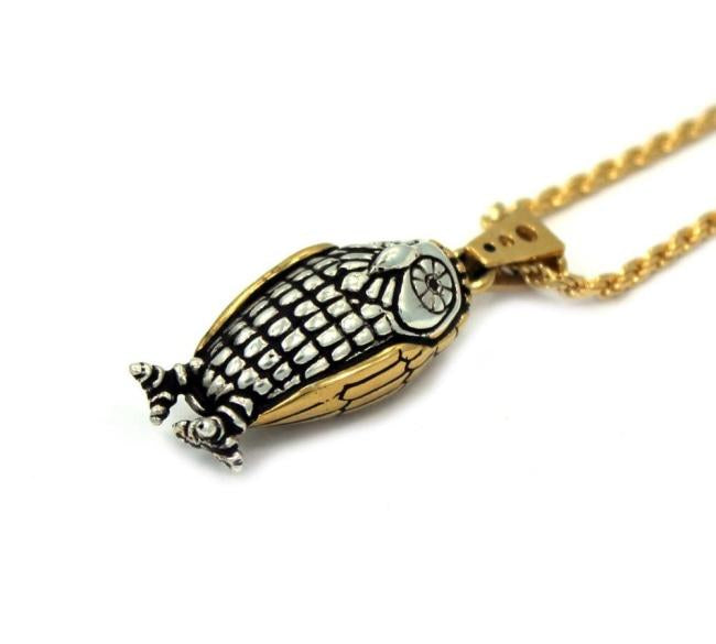 right angle of the Baby Bobo Owl Pendant from the han cholo fantasy collection