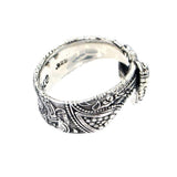 inside detail of the Bandana Ring in silver from the han cholo precious metal collection
