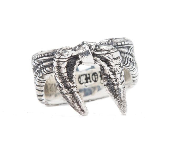 back of the Bandana Ring in silver from the han cholo precious metal collection