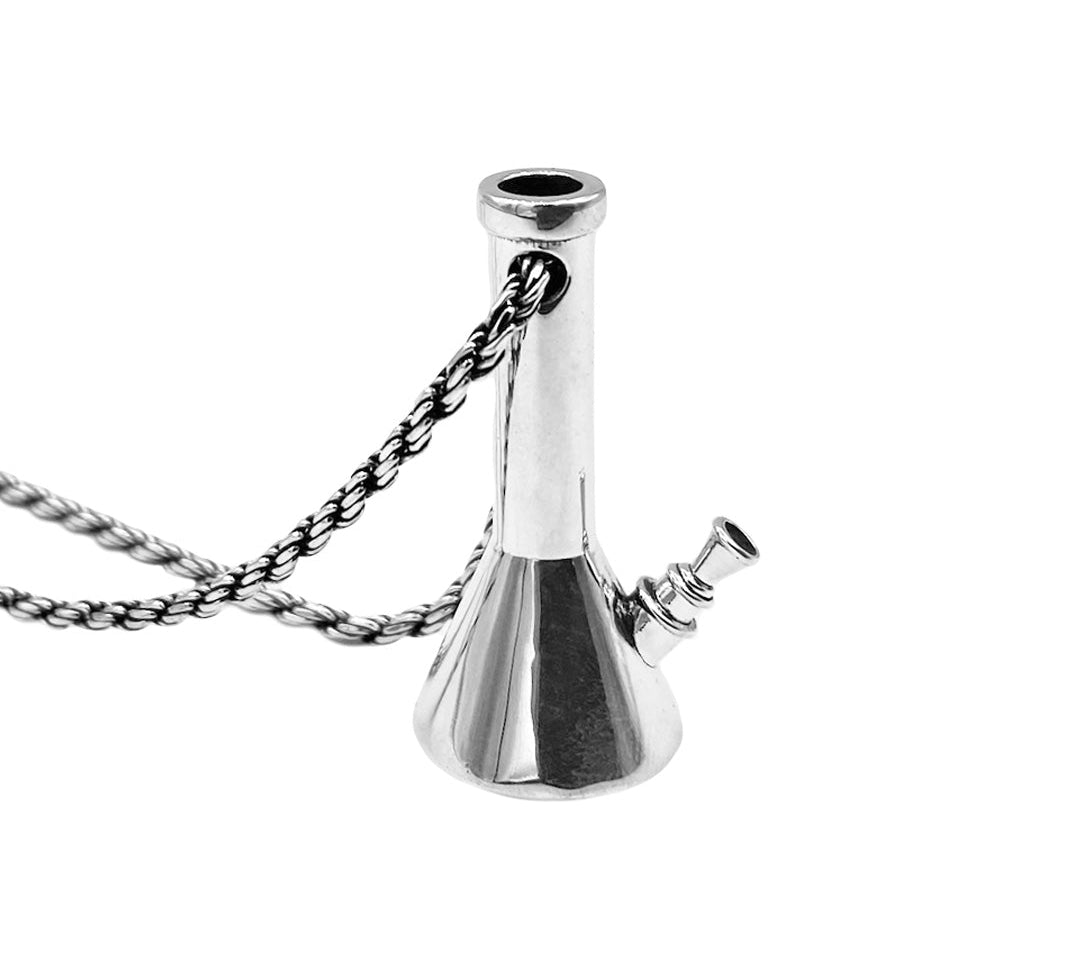 silver bong necklace, stoner gift