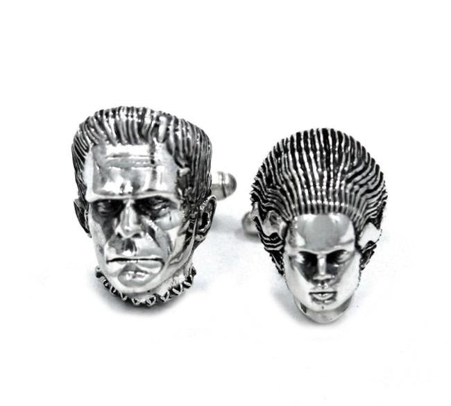 front shot of the Bride And Monster Cufflinks from the universal monsters collection