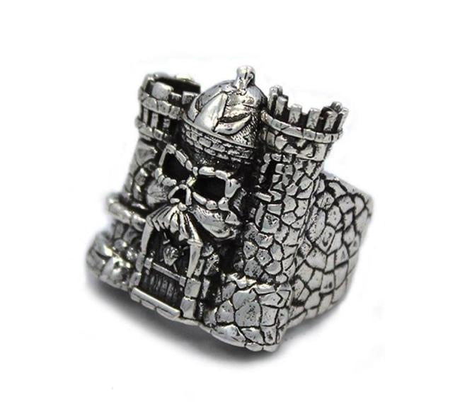 right side of the Castle grayskull ring from the masters of the universe jewelry collection
