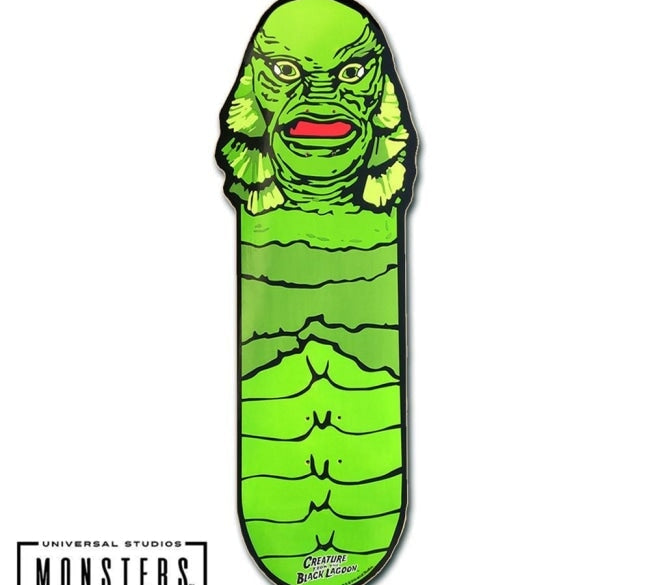 front of the Creature From The Black Lagoon Skateboard from the universal monsters collection