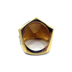 back view of the D20 ring in gold on a white background