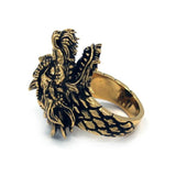 inner detail of the Dragon Ring in gold from the han cholo fantasy collection