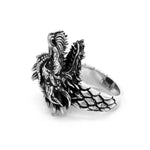 inner detail of the Dragon Ring in silver from the han cholo fantasy collection