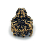 top angle of the Dragon Ring in gold from the han cholo fantasy collection