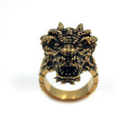 front of the Dragon Ring in gold from the han cholo fantasy collection