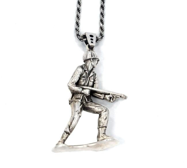 Flame Thrower Army Pendant Pm Necklaces
