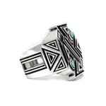right side of the Future Primitive Ring in silver from the han cholo alien collection