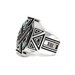 left side of the Future Primitive Ring in silver from the han cholo alien collection