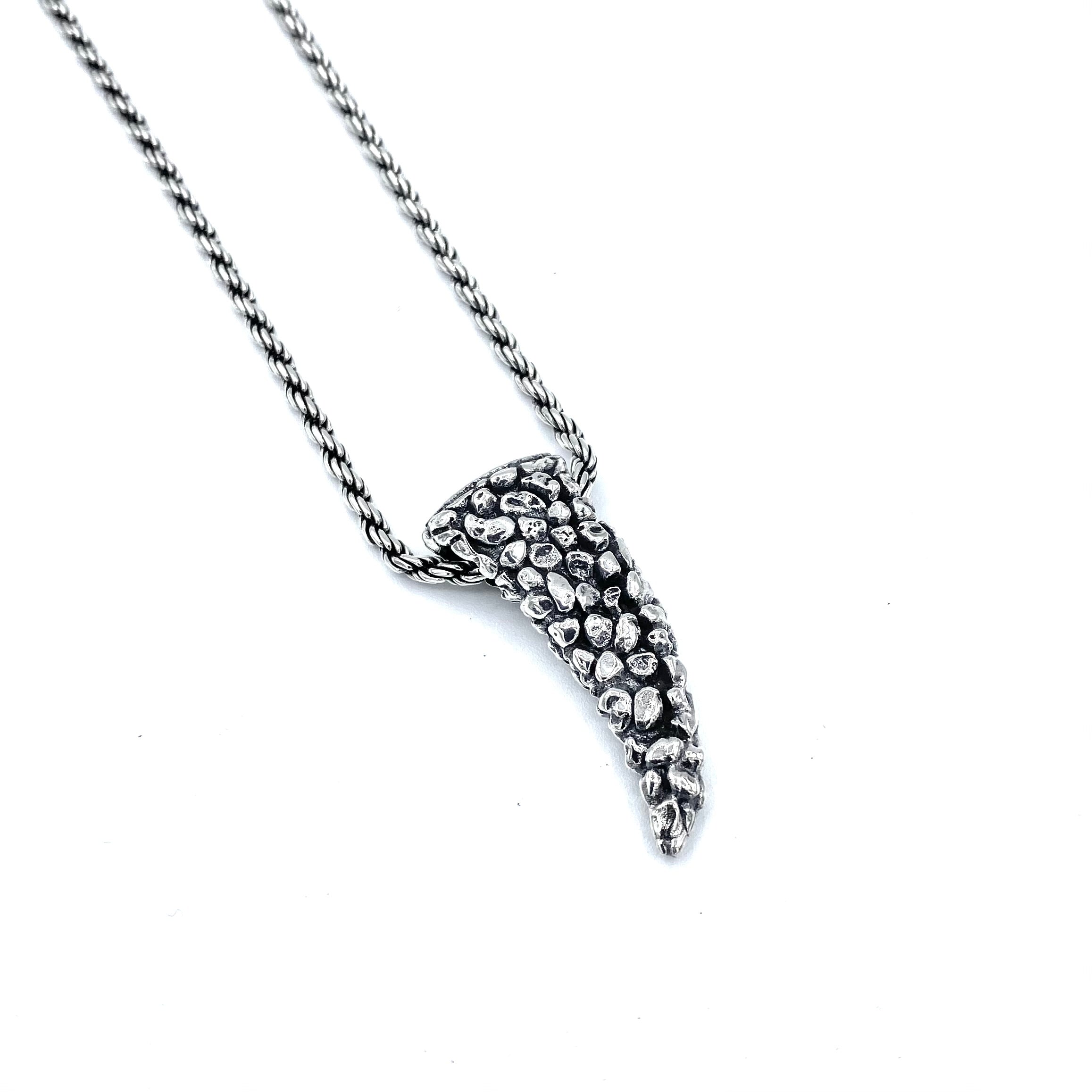 Nugget Tooth Pendant pm necklaces Precious Metals Sterling Silver .925 24"