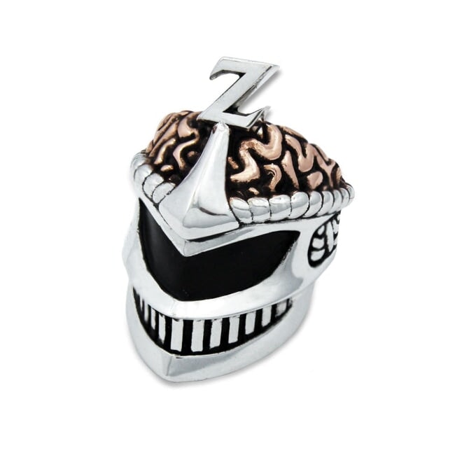 3/4 view of the lord zedd ring from the mighty morphin power rangers on a white background