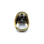 back of the Mesh Skull Ring in gold from the han cholo skulls collection