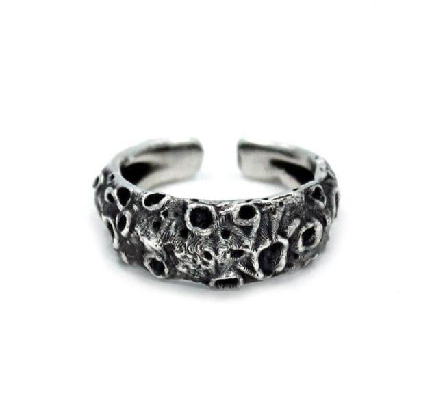 front of the Moon Ring in silver from the han cholo fantasy collection
