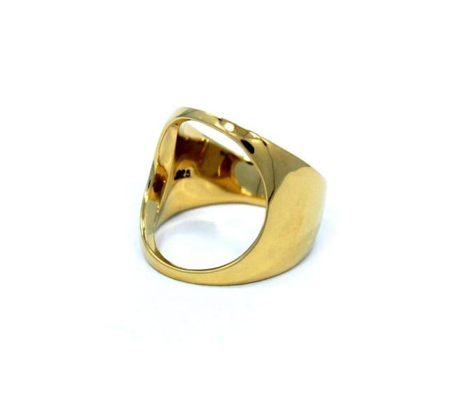 right angle of the Open Space Ring in gold from the han cholo alien collection
