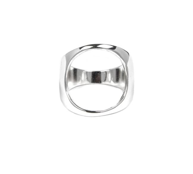 front of the Open Space Ring in silver from the han cholo alien collection