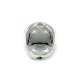 back of the Roswell Ring in silver from the han cholo alien collection