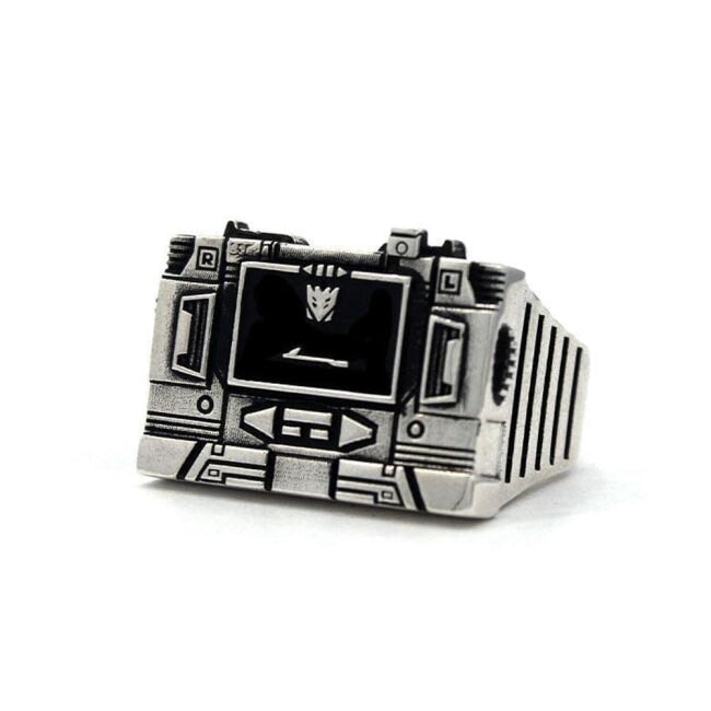 Soundwave Cassette Player Ring,transformers ring,transformers jewelry,transformers silver ring