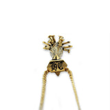 spiked bat pendant, gold chains, spiked bat toy, spiked bat the walking dead