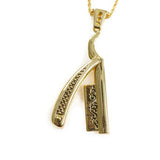 Straight Razor Pendant Gold Ss Necklaces