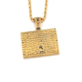 back of the Turntable Pendant in gold from the han cholo music collection