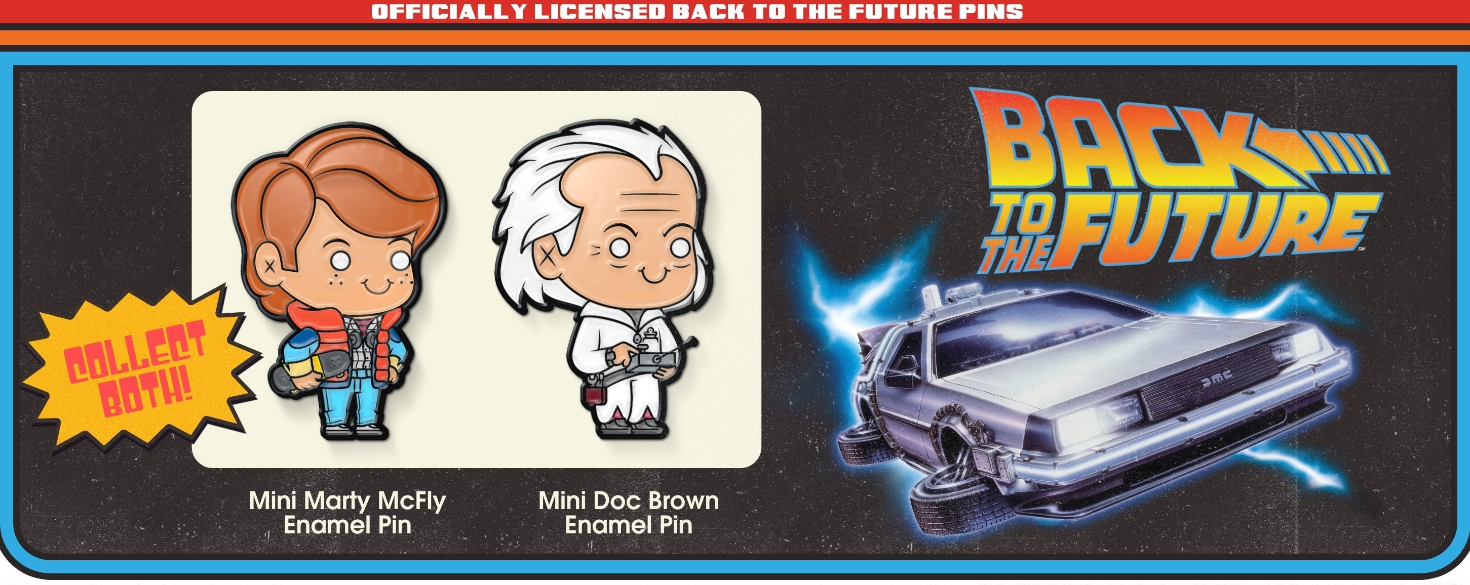 Han Cholo BTTF back to the future Mini Marty and Mini Doc enamel pins