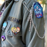 chucky enamel pin, bride and chucky enamel pin