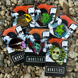 universal monsters enamel pins, glow in the dark enamel pins