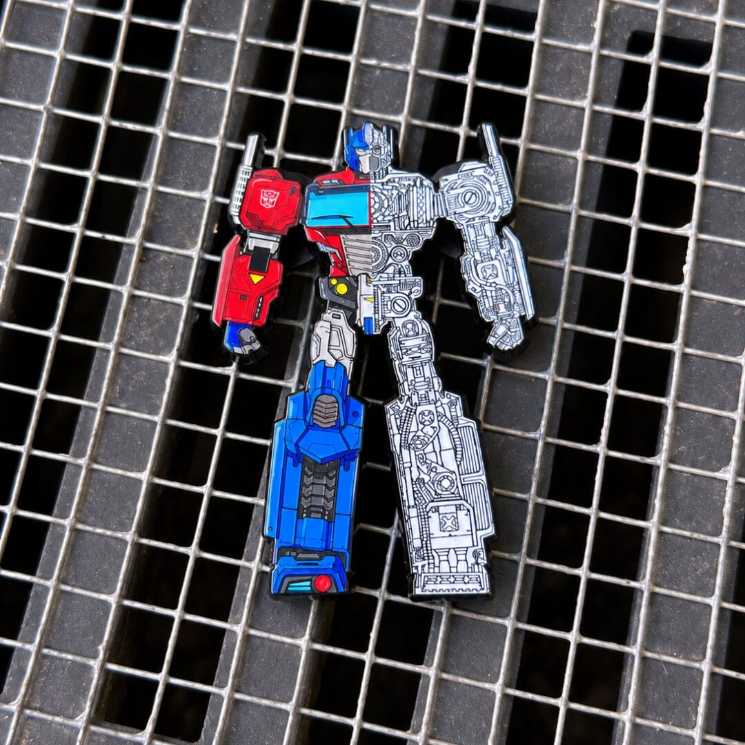 transformers optimus prime enamel pin full body