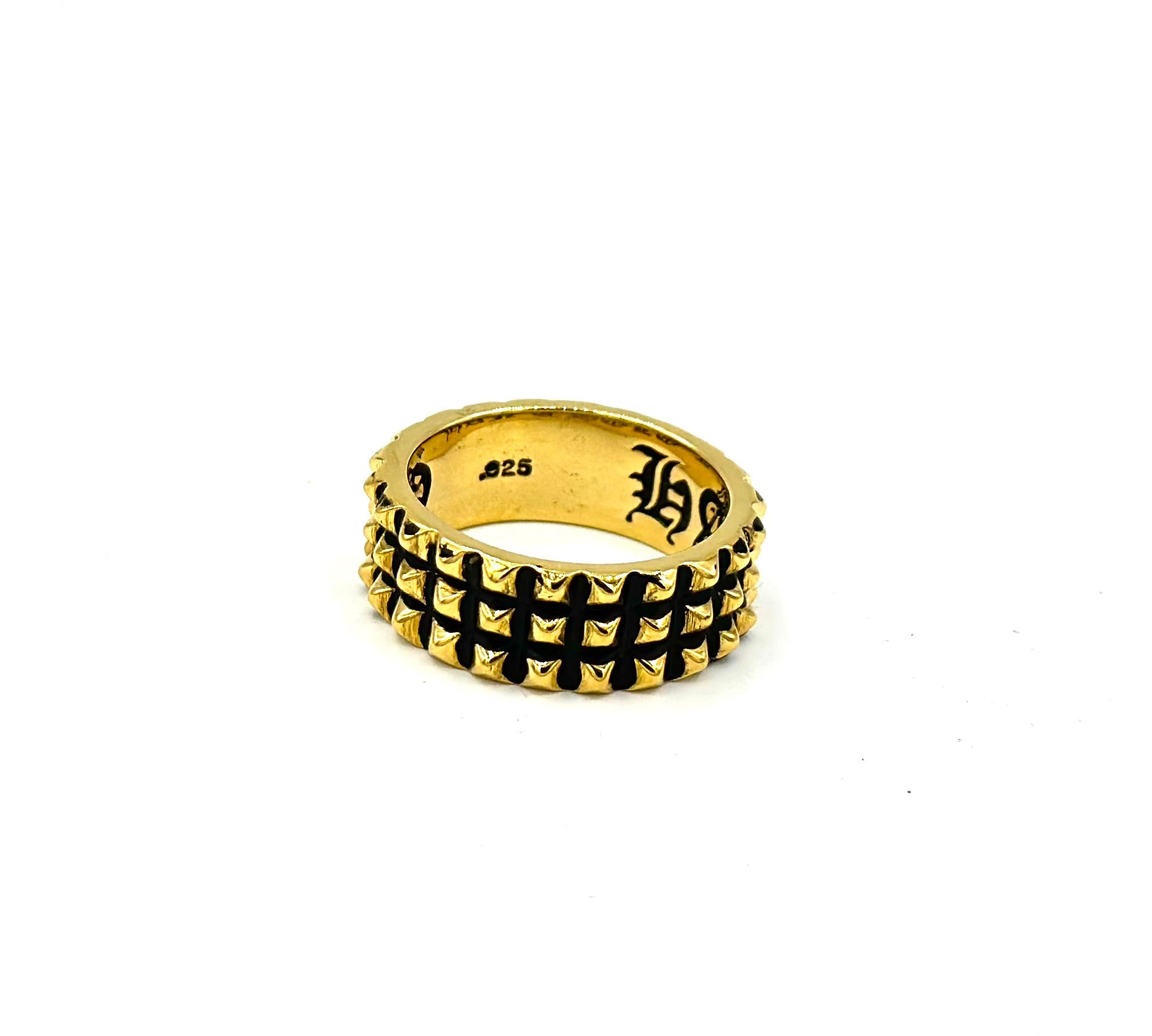 3 Row Spike Ring pm rings Precious Metals Vermeil - 24k Gold Plated 5 