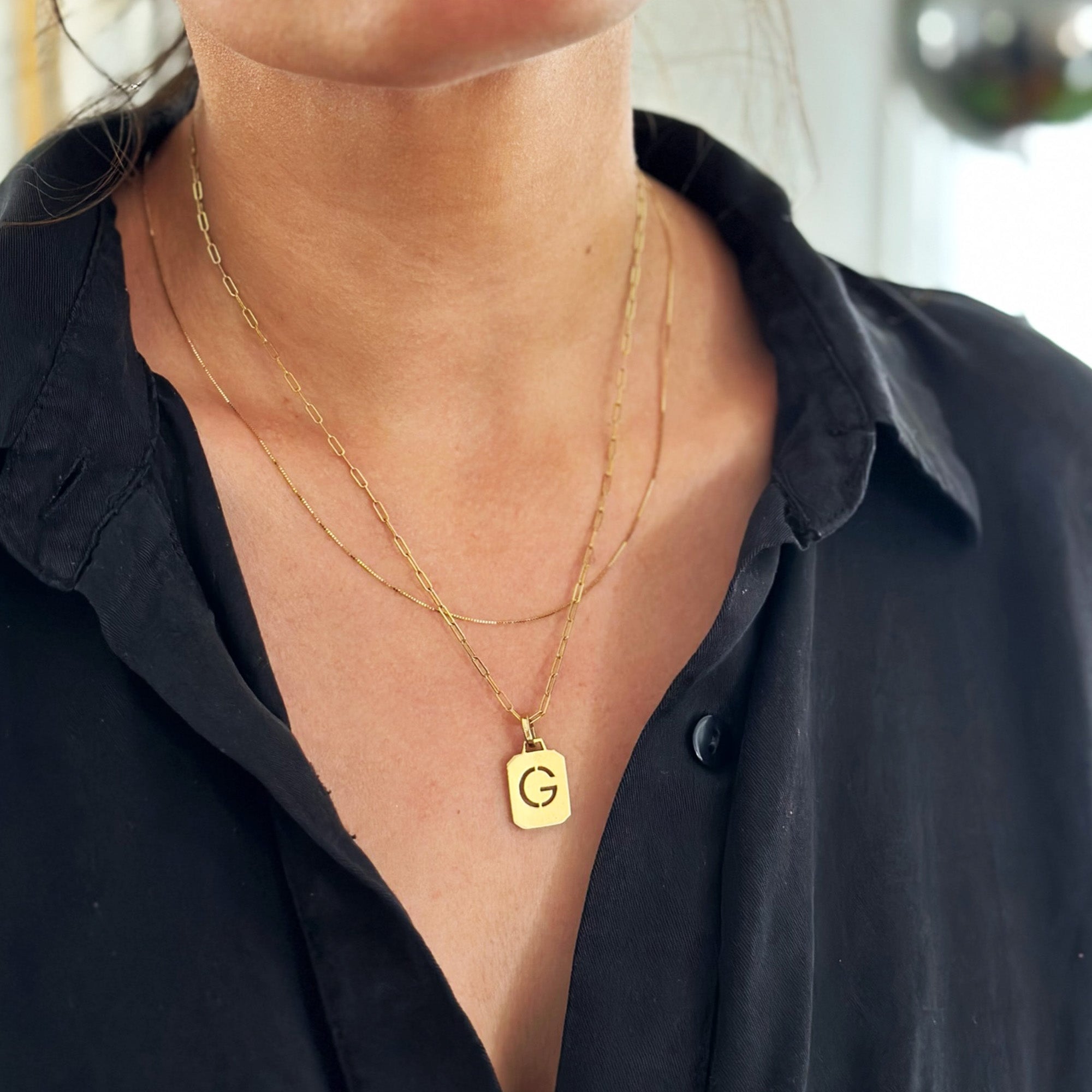 gold letter initial necklace