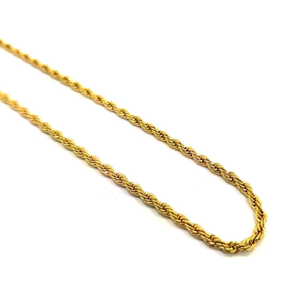 left view of the 2MM Stainless Steel Rope Chain from the han cholo jewelry collection