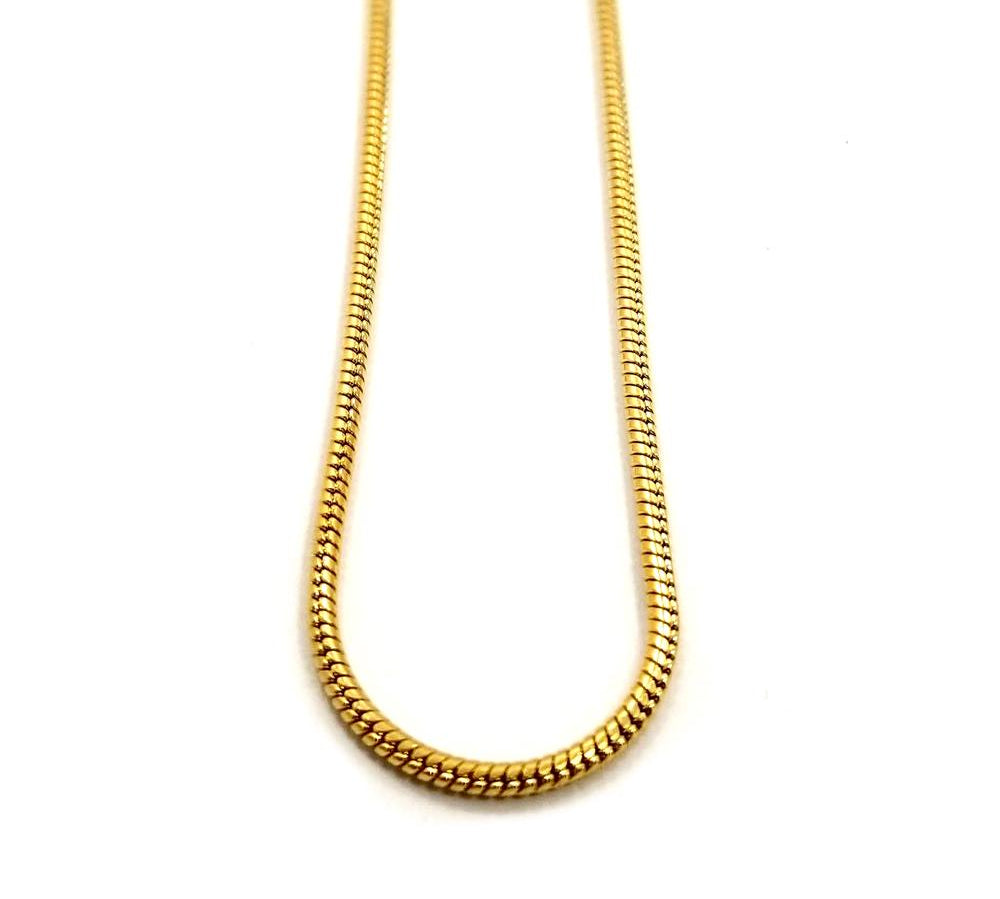 up close view of the 1MM Stainless Steel Snake Chain from the han cholo jewelry collection