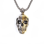 front of the 2 tone skull pendant from the han cholo skulls collection