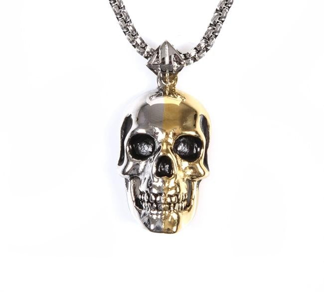 front of the 2 tone skull pendant from the han cholo skulls collection