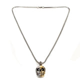 over shot of the 2 tone skull pendant from the han cholo skulls collection