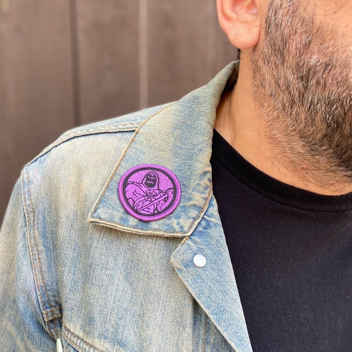 skeletor patch, skeletor merch, skeletor masters of the universe, motu merch, purple patch