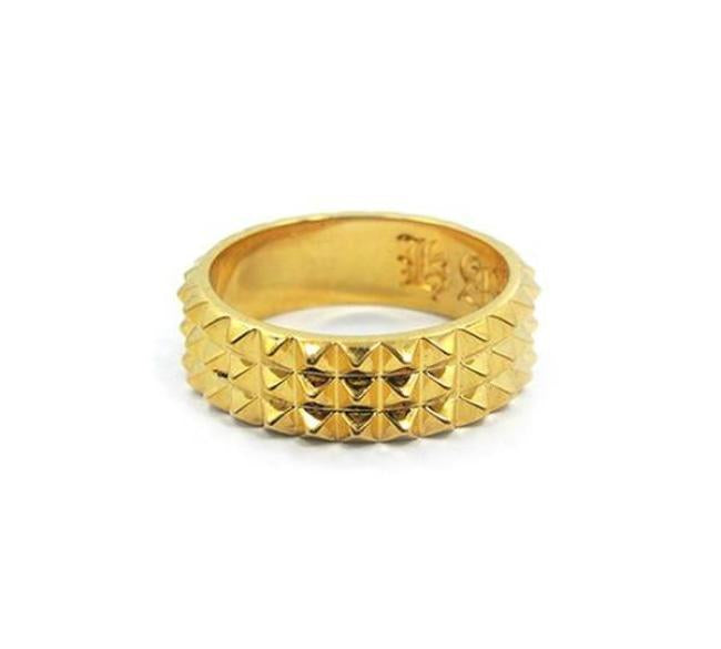 3 Row Spike Ring Gold / 5 Ss Rings