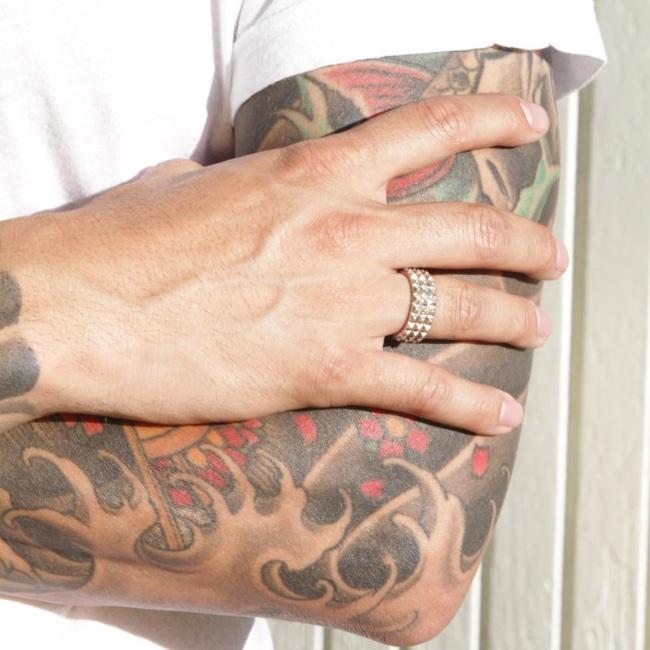 3 Row Spike Ring, Spike Ring, punk ring, rock ring, classy ring, han cholo ring, mens wedding band
