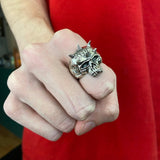 sterling silver skull ring, skull ring