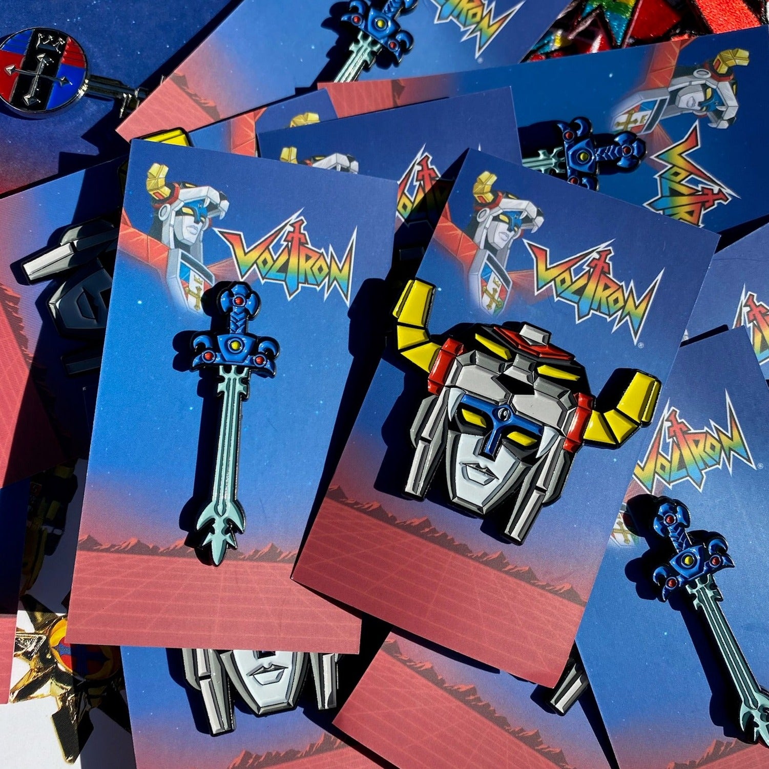 classic voltron enamel pins, blazing sword enamel pin