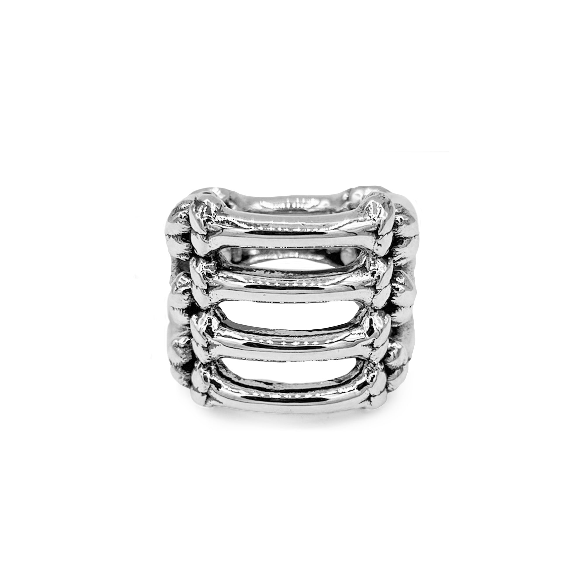 unisex silver ring, bone ring, spooky ring